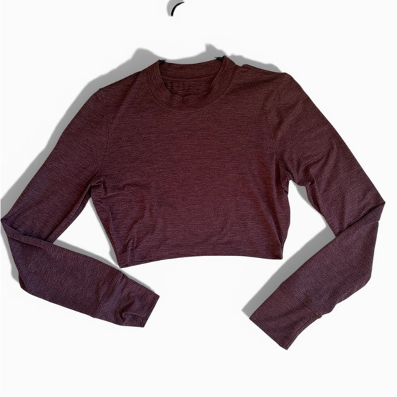 Vuori Long Sleeve Crop Top - Burgandy - Picture 2 of 2